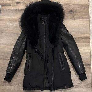 Women's Black Fur-Trimmed Jacket